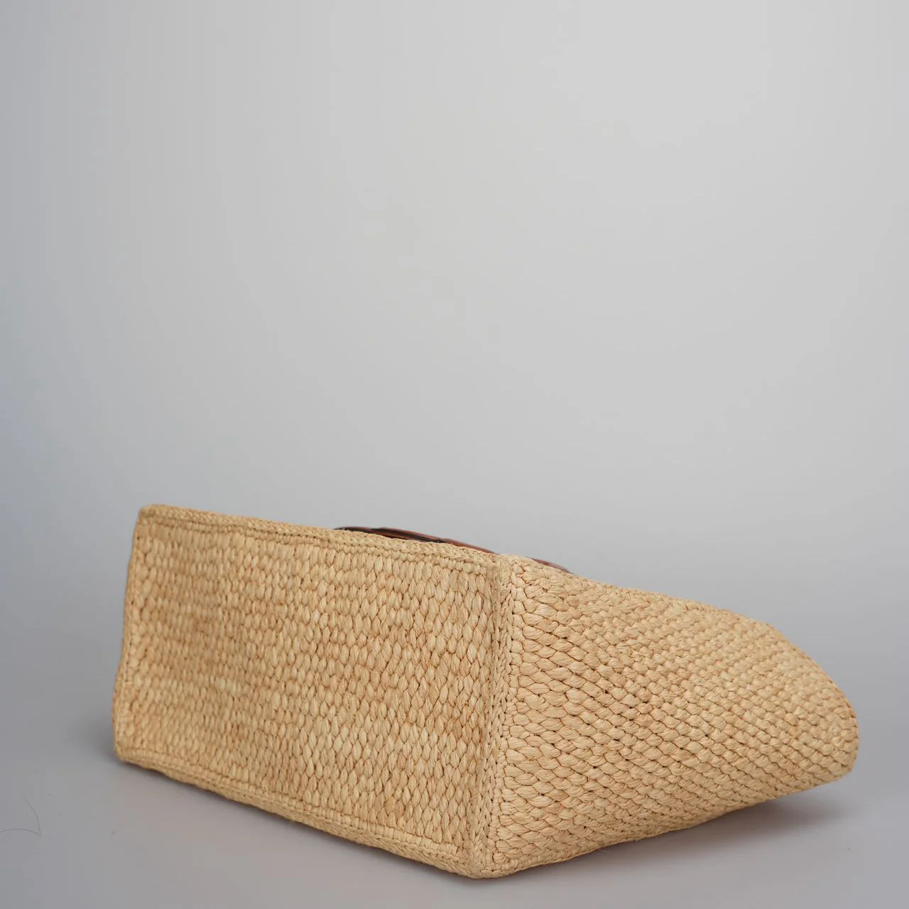 used-Celine Small Cabas Thais in Raffia and Calfskin-MILOURA