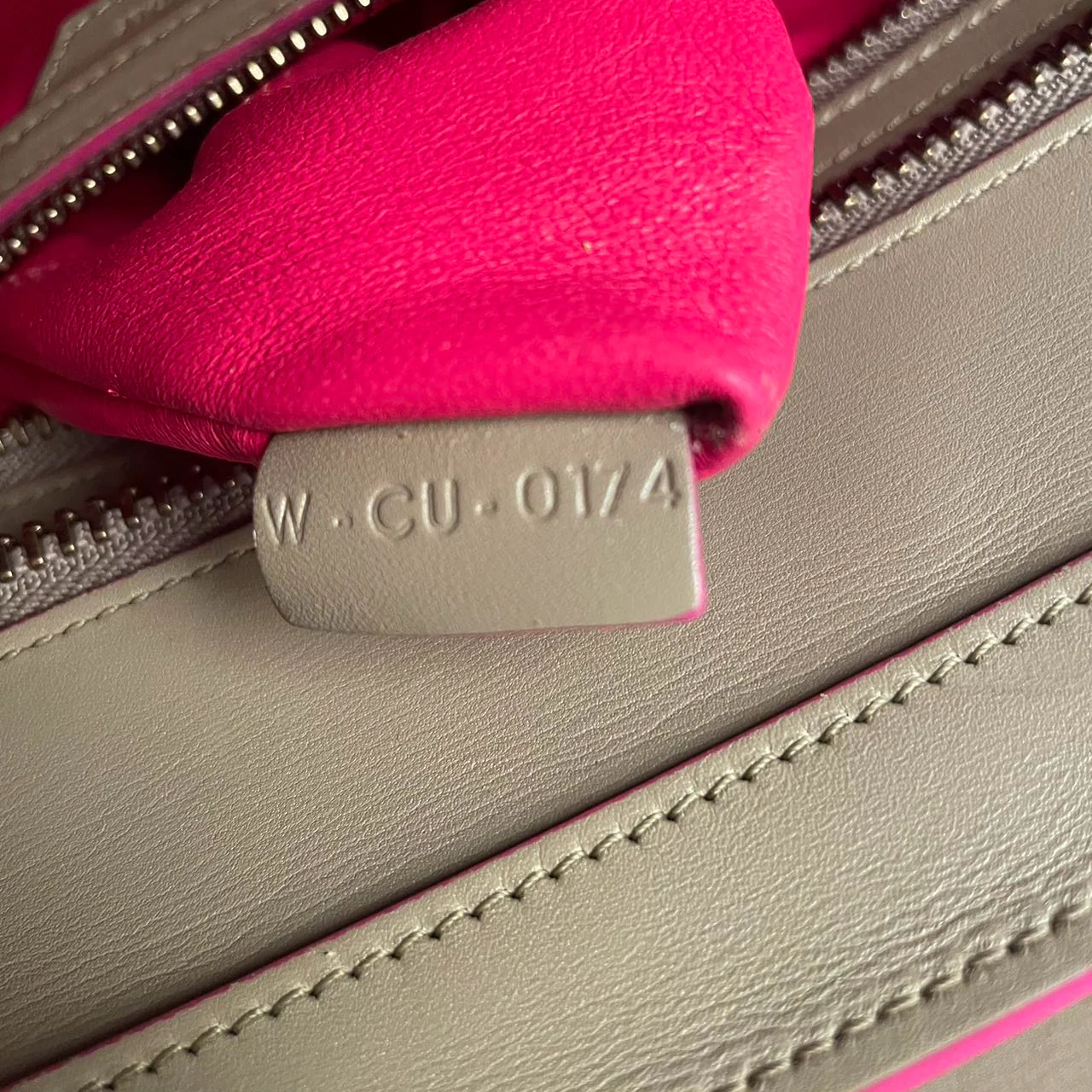 used-CELINE Calfskin Mini Luggage in Beige and Pink-MILOURA