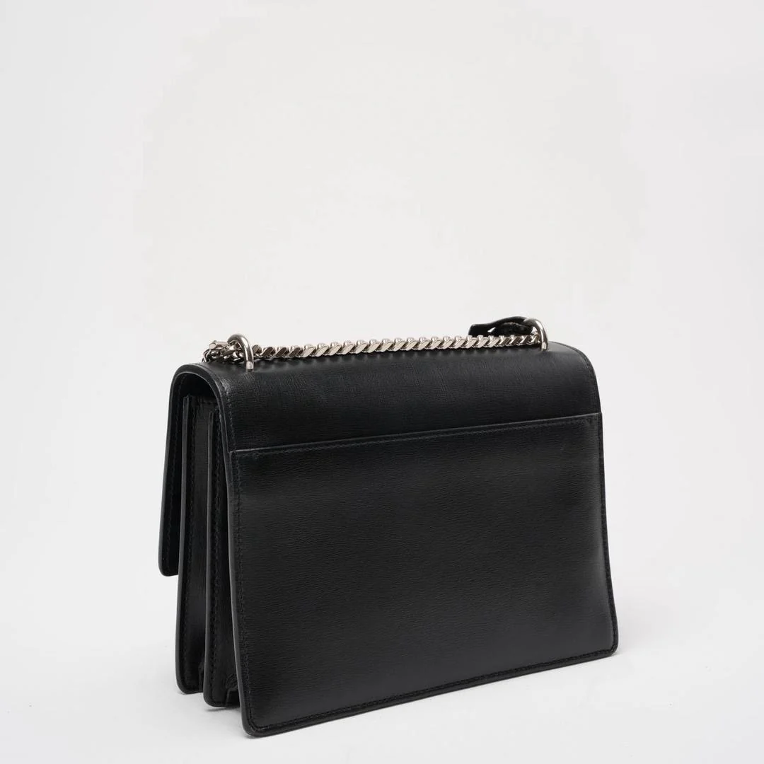 Saint Laurent Black Calfskin Medium Monogram Sunset