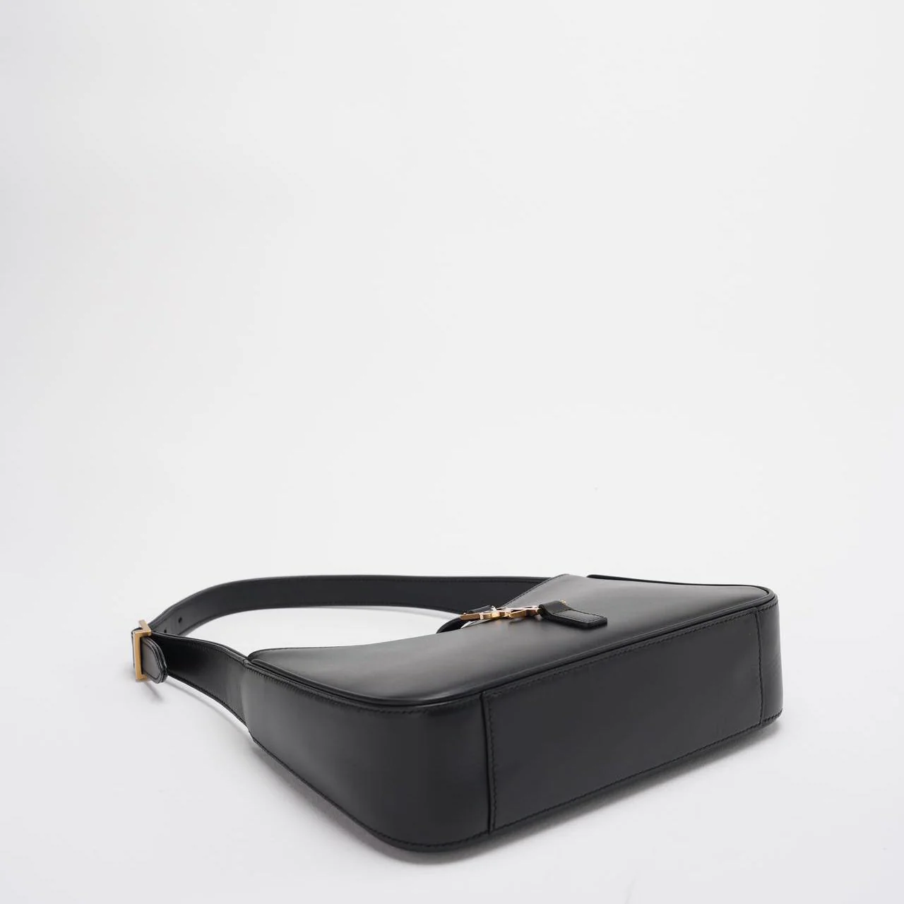 Saint Laurent Le 5 a 7 Black Hobo Bag  with Gold Hardware