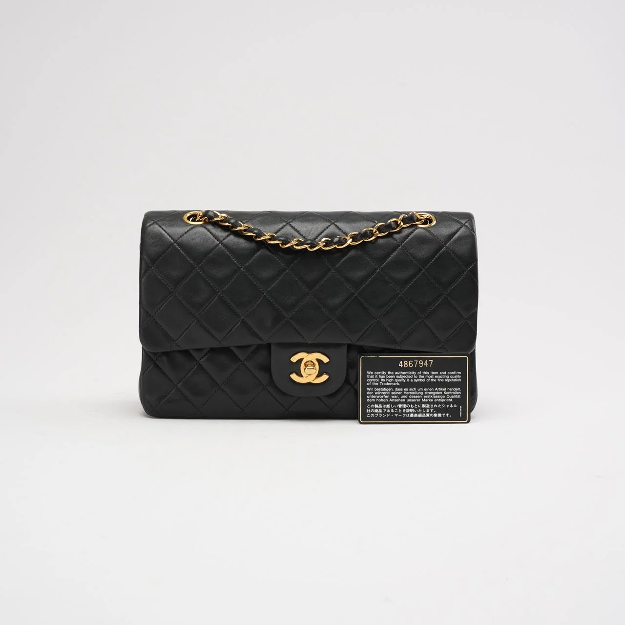 Chanel Black Vintage Classic Medium Double Flap Bag 1997