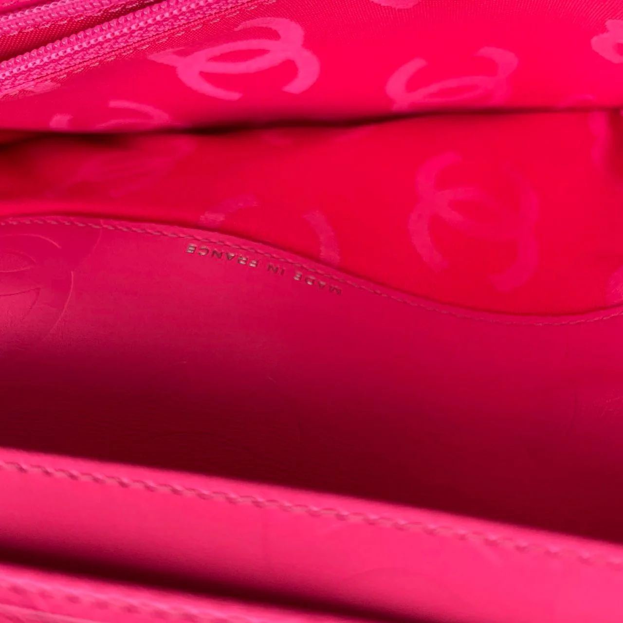 Chanel Cambon Wallet Classic Black White Wallet Quilted Calfskin with Pink Interior