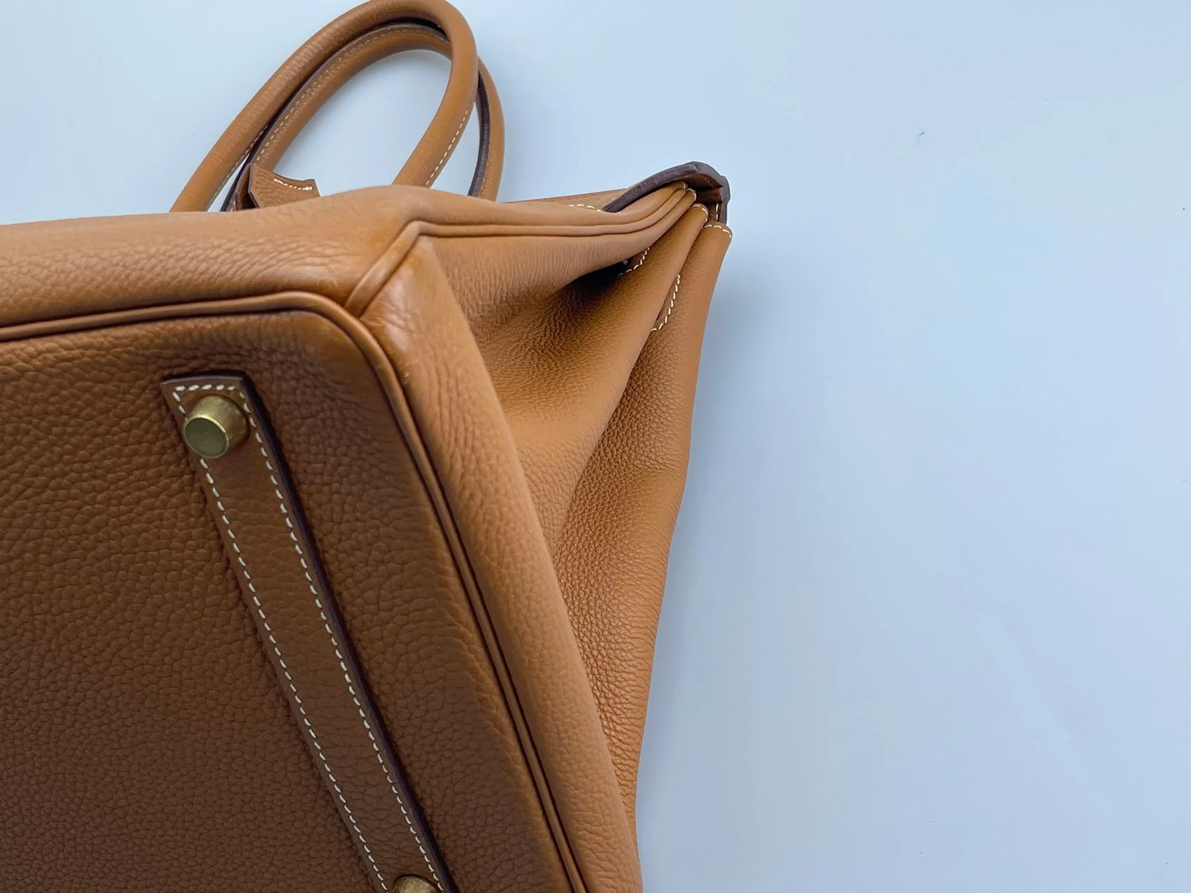 used-Hermes pre-owned Birkin 35 in gold vintage Togo leather-MILOURA