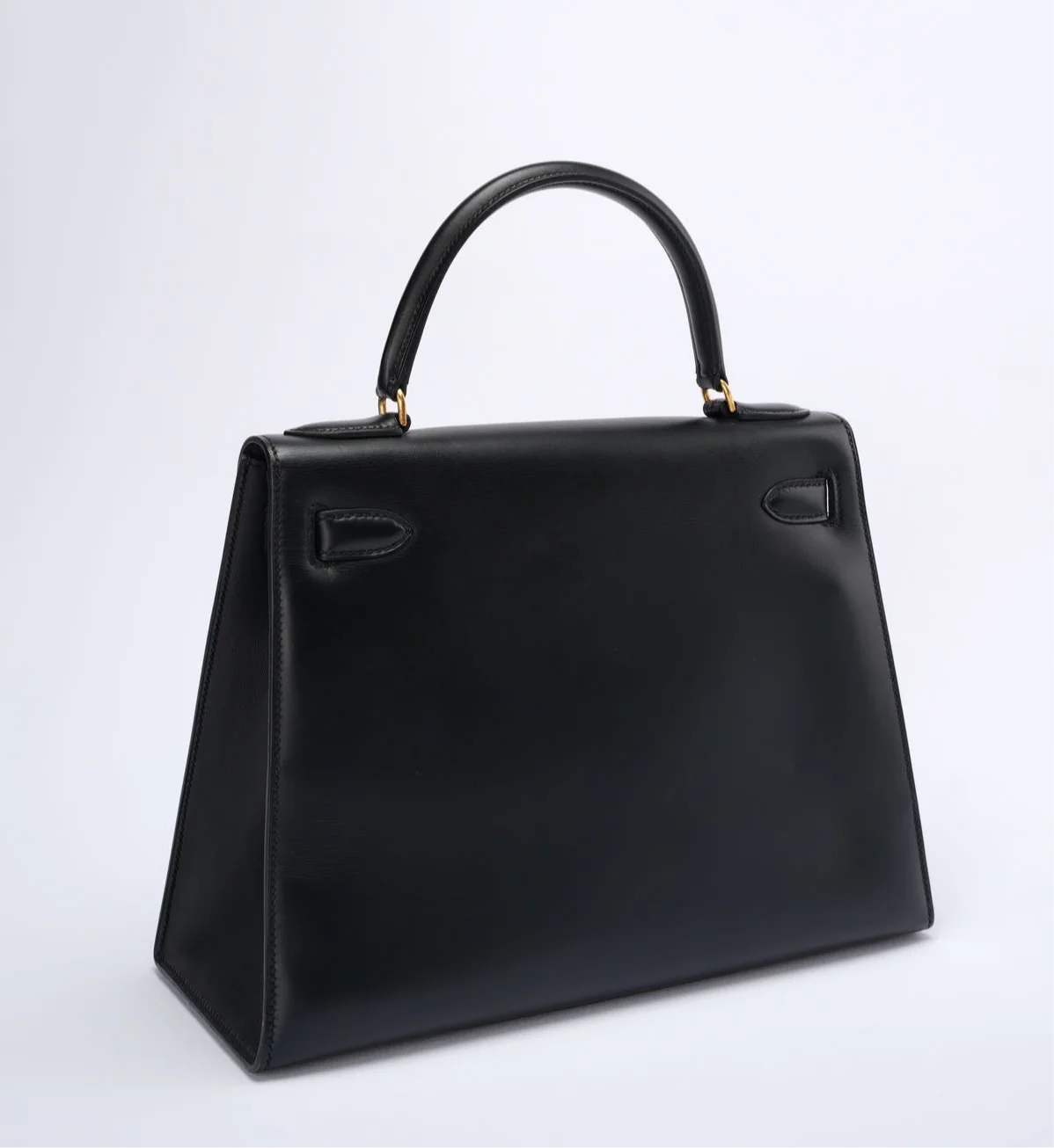 Hermes vintage Kelly 28 black box leather   back