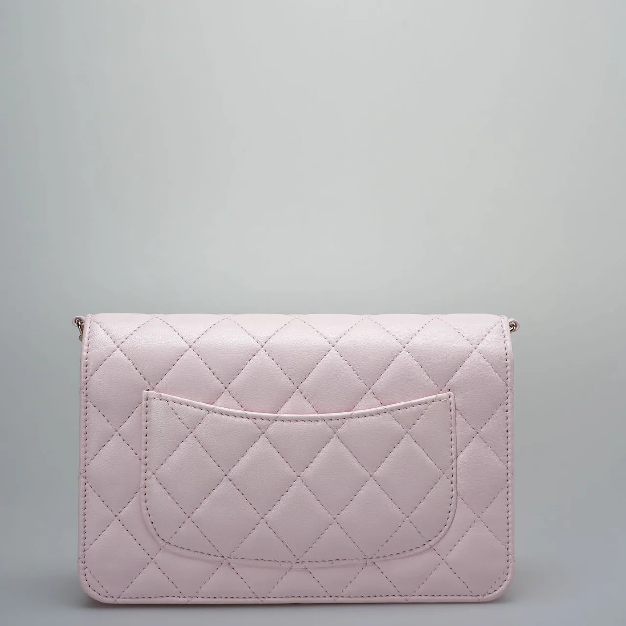 used-Chanel Pink Quilted Lambskin Pearl Wallet on Chain With Gold Hardware-MILOURA