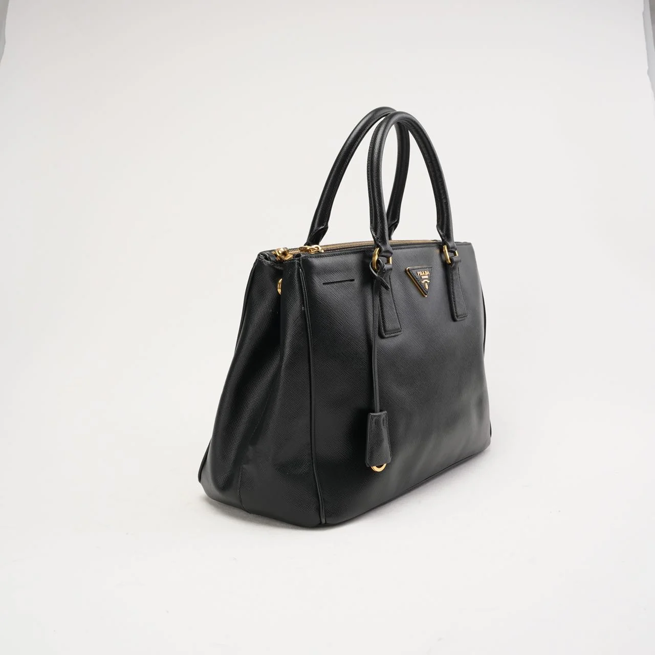 Prada Saffiano Medium Galleria Zip Tote Leather Black