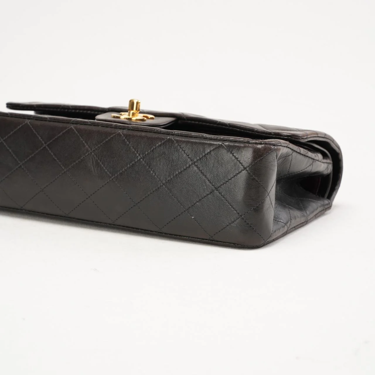 Chanel Vintage Medium Classic Double Flap Leather Black 1999