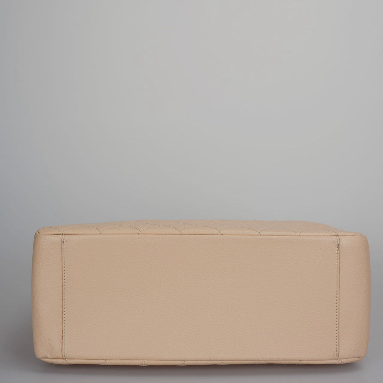 used-Chanel Beige Grand Shopping Tote GST Bag in Caviar Leather with gold Hardware-MILOURA