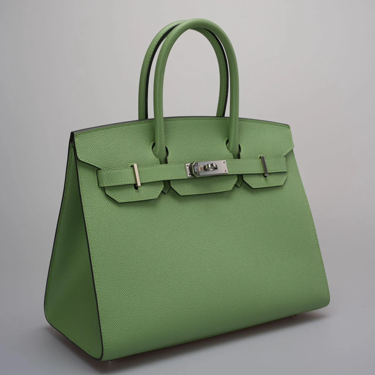 used-Hermes Birkin 30 Seiller Vert Avocado Green Epsom Leather with Palladium Hardware-MILOURA