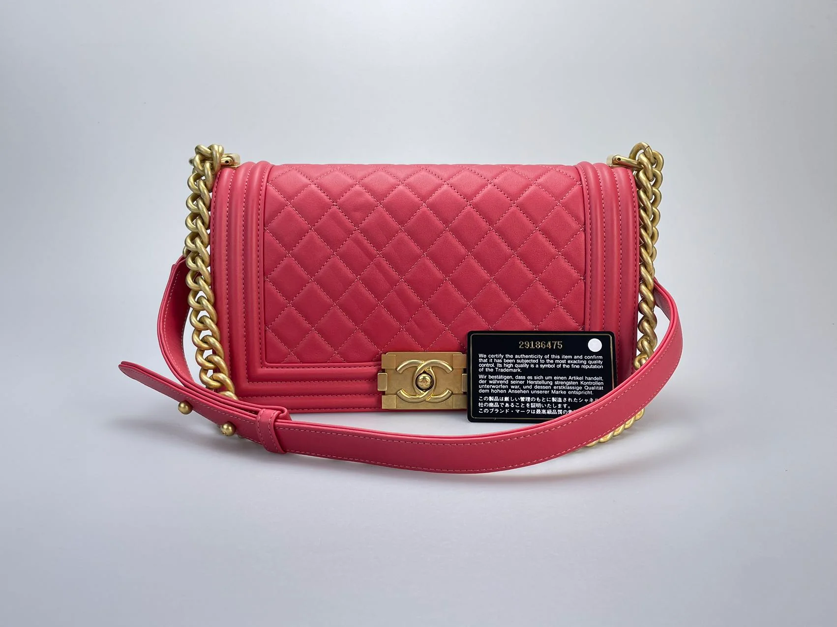 used-Chanel Medium Leboy Bag in Hot Pink with Gold Hardware-MILOURA