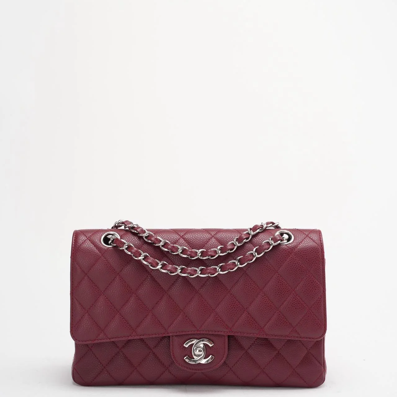 Chanel Burgundy Medium Classic Double Flap Caviar