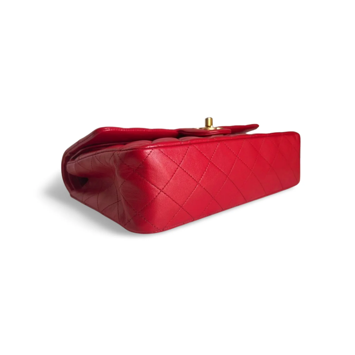 used-Chanel Red timless Flap Bag With Gold Hardware-MILOURA