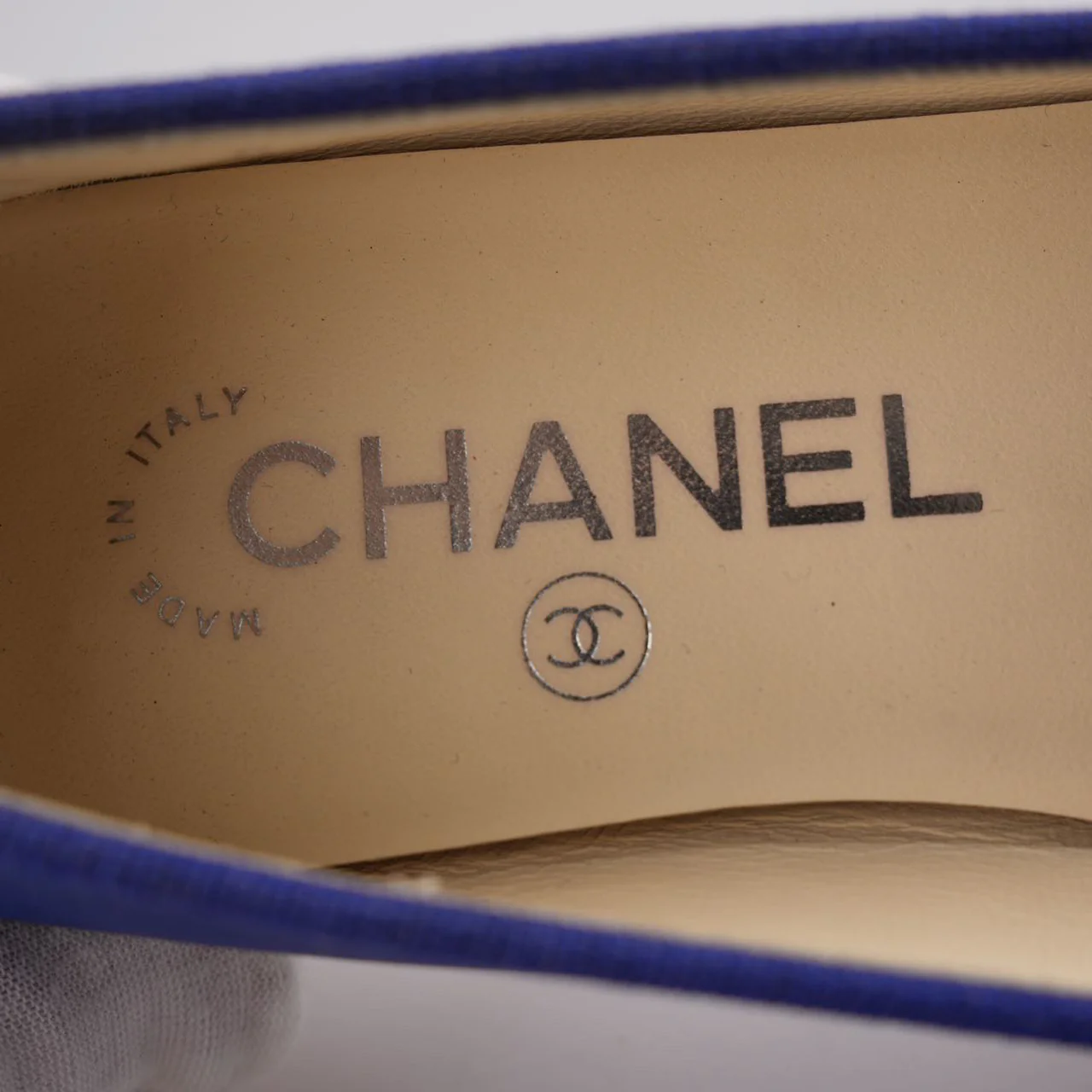 used-Chanel Ballet Flats in Blue/Black Size 36-MILOURA