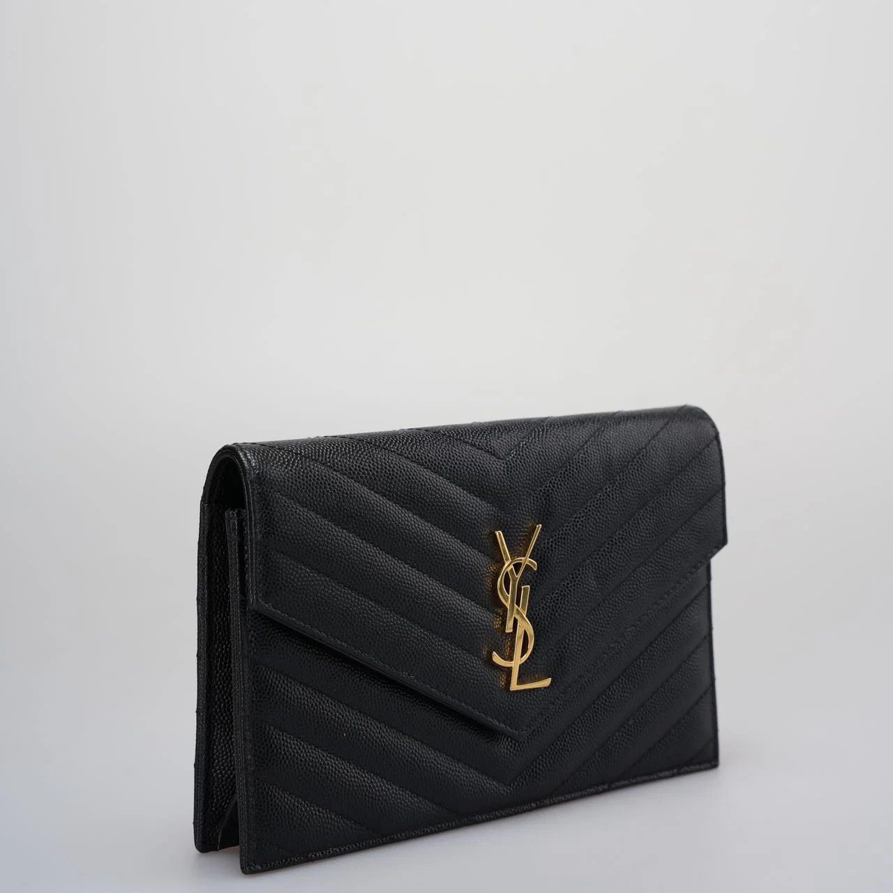 used-Saint Laurent Monogram Small Wallet on Chain Bag In Black with Gold Hardware-MILOURA