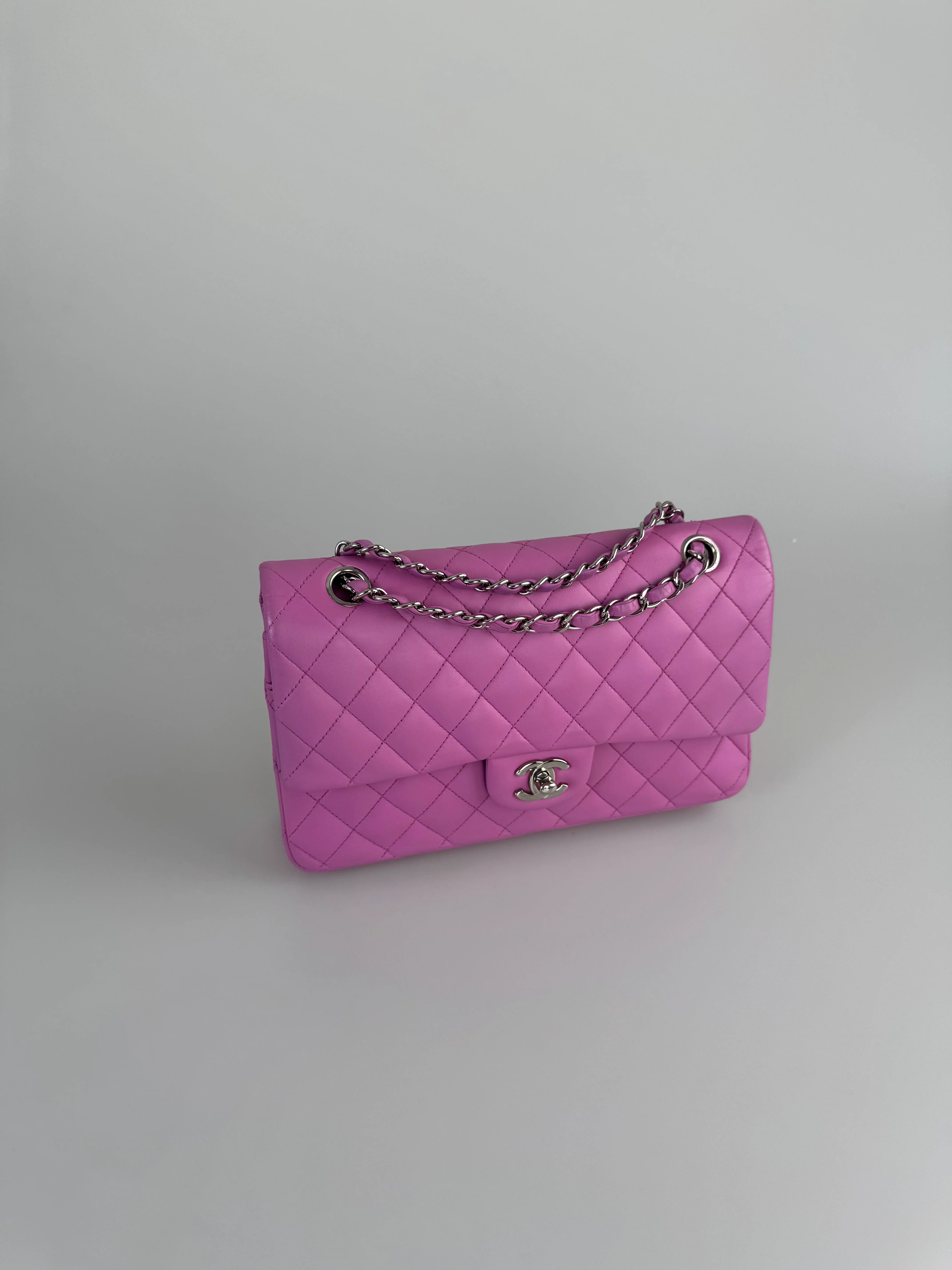 used-Chanel purple medium timeless flap bag-MILOURA