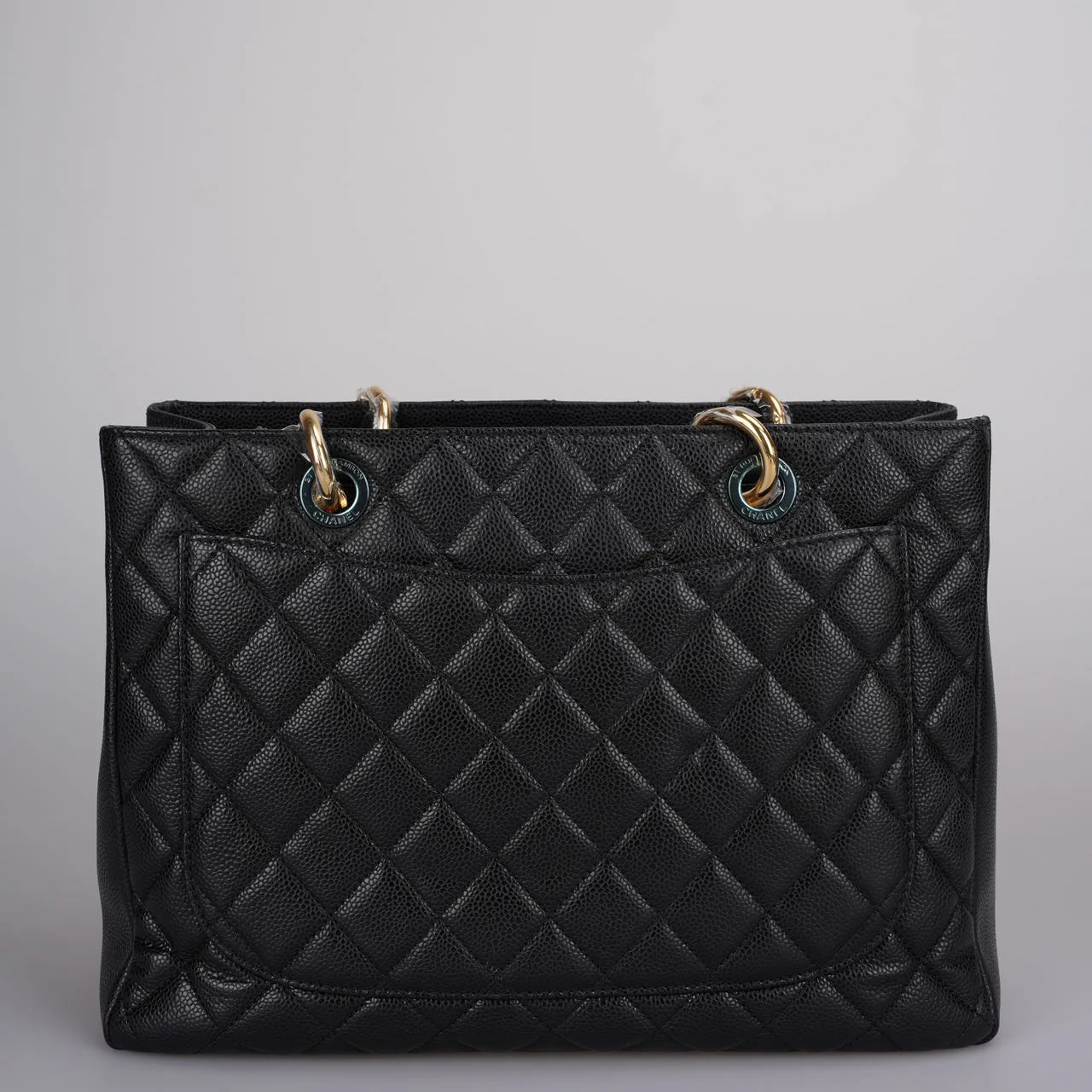 used-Chanel Grand Shopping Tote Black GST Bag in Caviar Leather with Gold Hardware-MILOURA