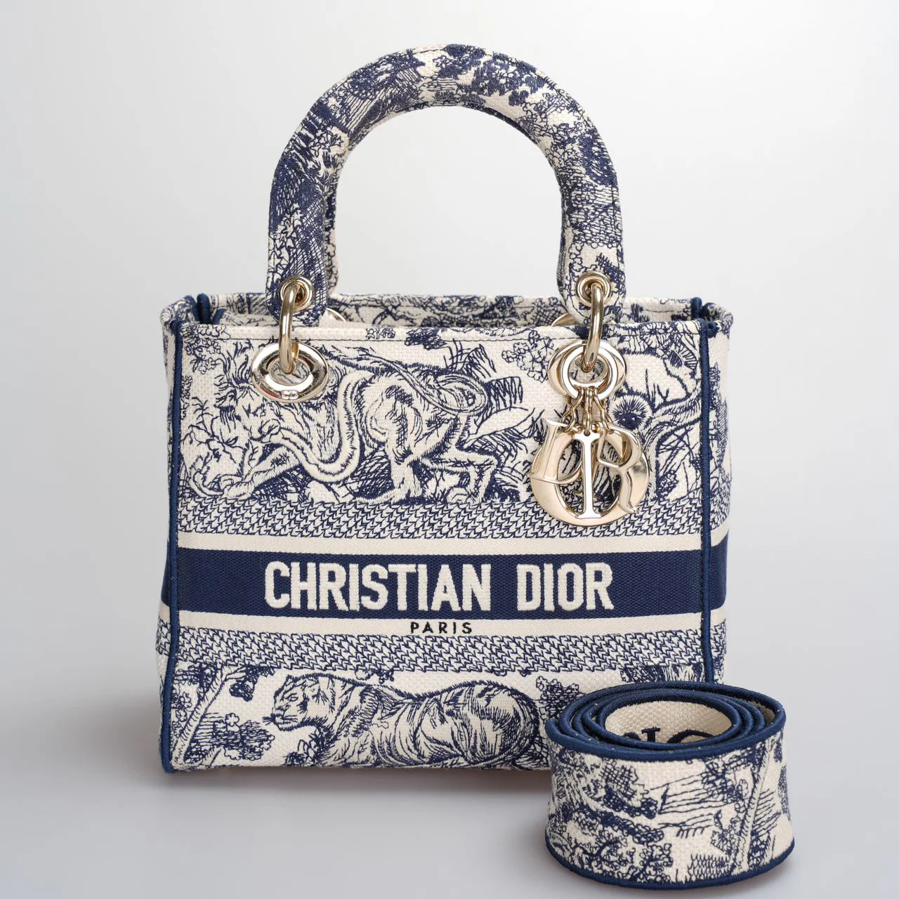 used-Christian Dior Lady Dior D-Lite Bag Medium-MILOURA
