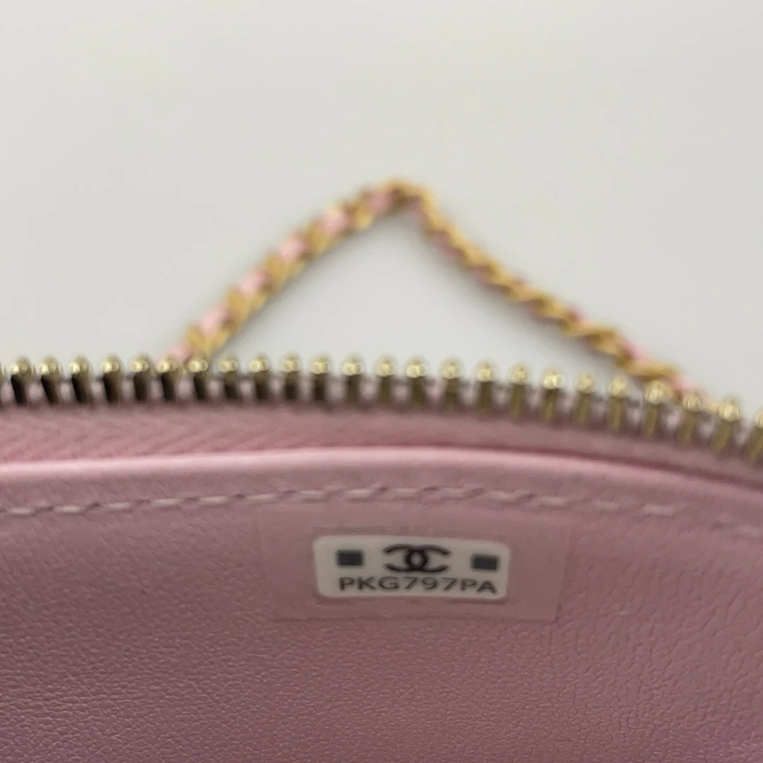 Chanel Vanity Case Pink Quilted Lambskin with Crystal Handle from 2024