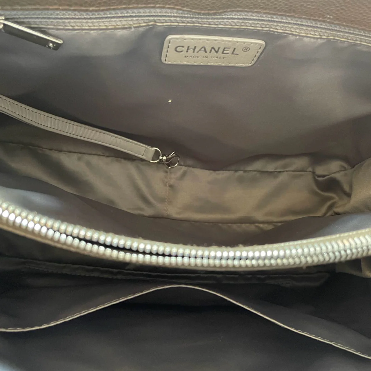 used-Chanel Brown GST Grand Shopping Tote Bag in Caviar Leather with Silver Hardware-MILOURA