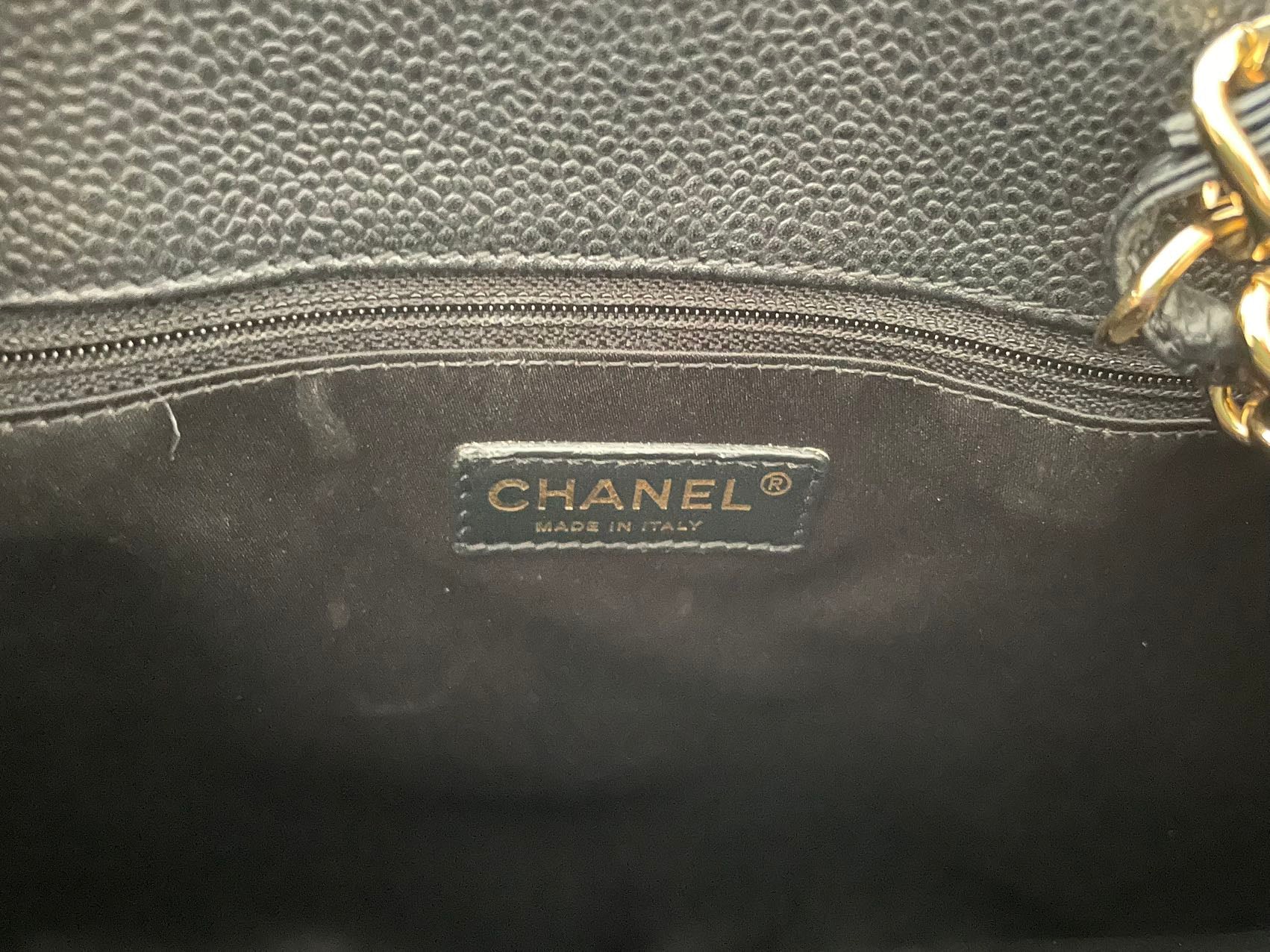 used-Chanel Black Grand Shopping Tote GST Bag in Caviar Leather with Gold Hardware-MILOURA