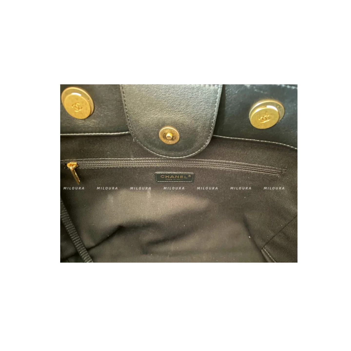 used-Chanel Black Large Deauville Tote Bag in Calfskin Leather Limited Edition-MILOURA