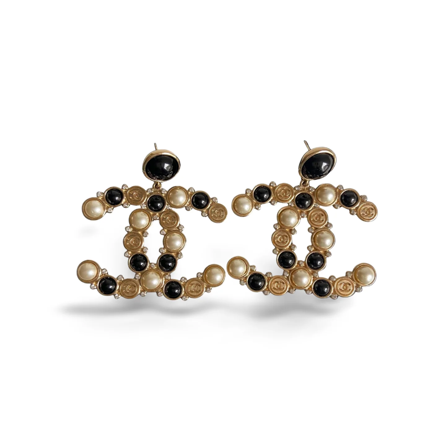 used-Chanel Double CC classic earrings-MILOURA