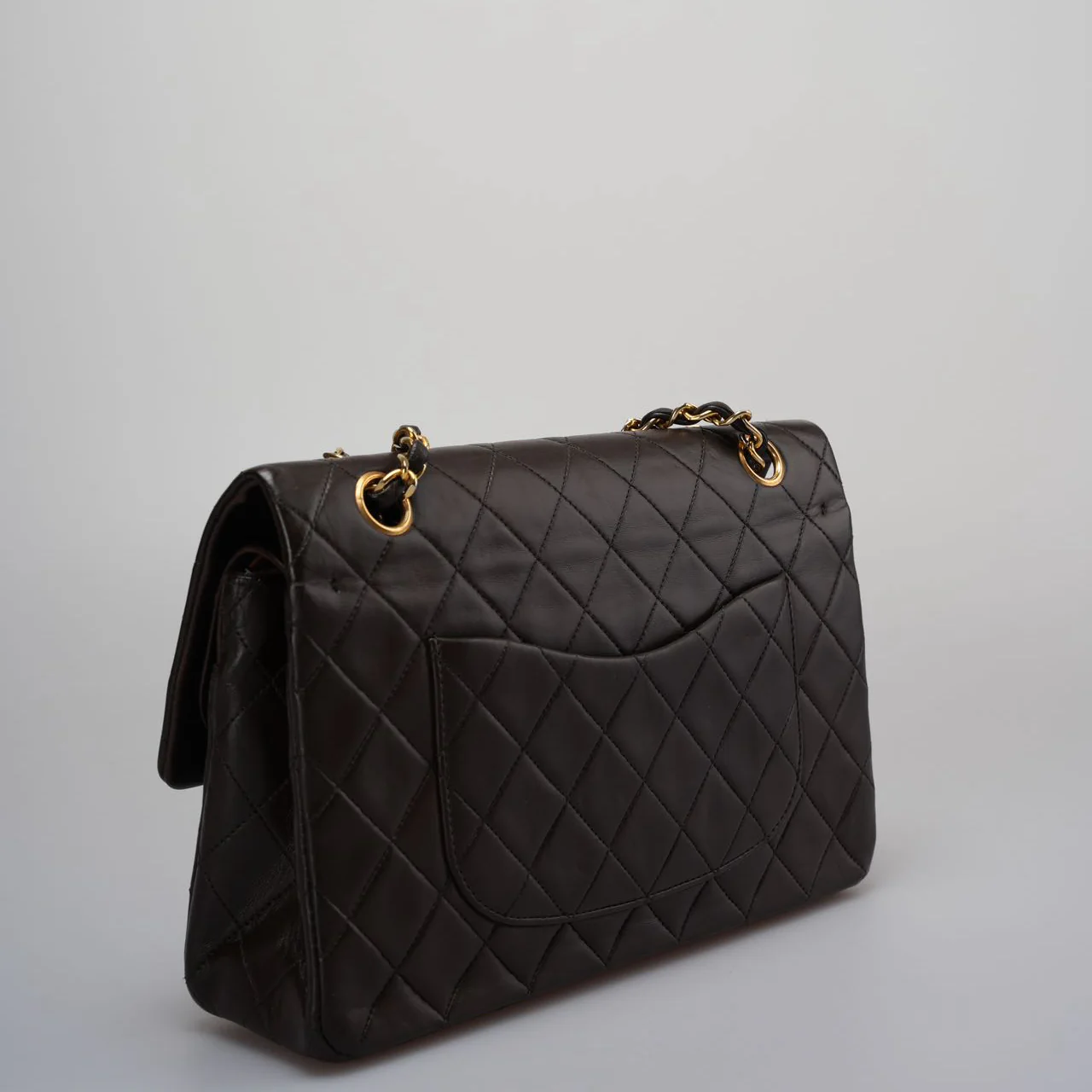 used-Chanel Vintage timeless Flap Bag in Chocolate Brown With Gold Hardware 24k Gold Hardware-MILOURA