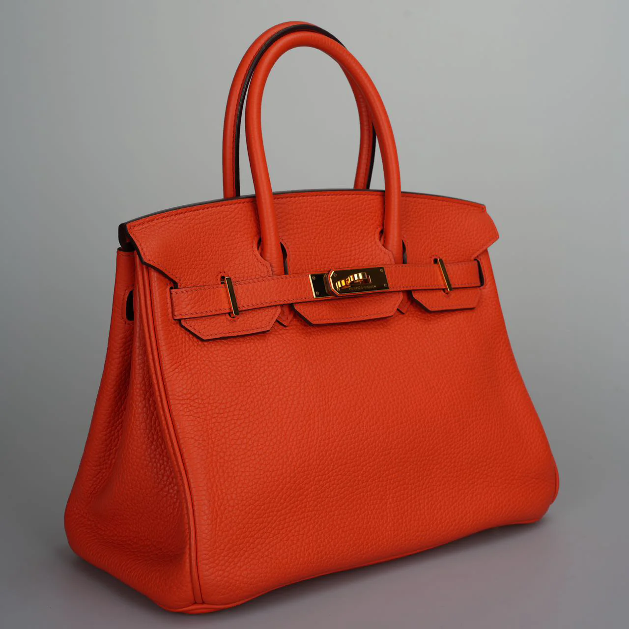 used-Hermes Birkin 30 Handbag in Orange Togo Leather with Gold Hardware-MILOURA