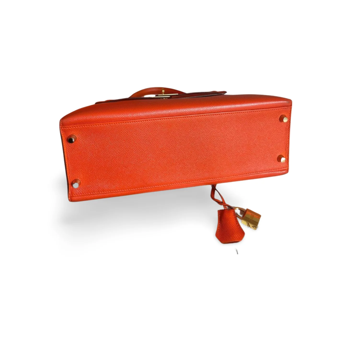 used-Hermes Kelly Sellier Bag 32 in Orange Epsom Leather With Gold Hardware-MILOURA