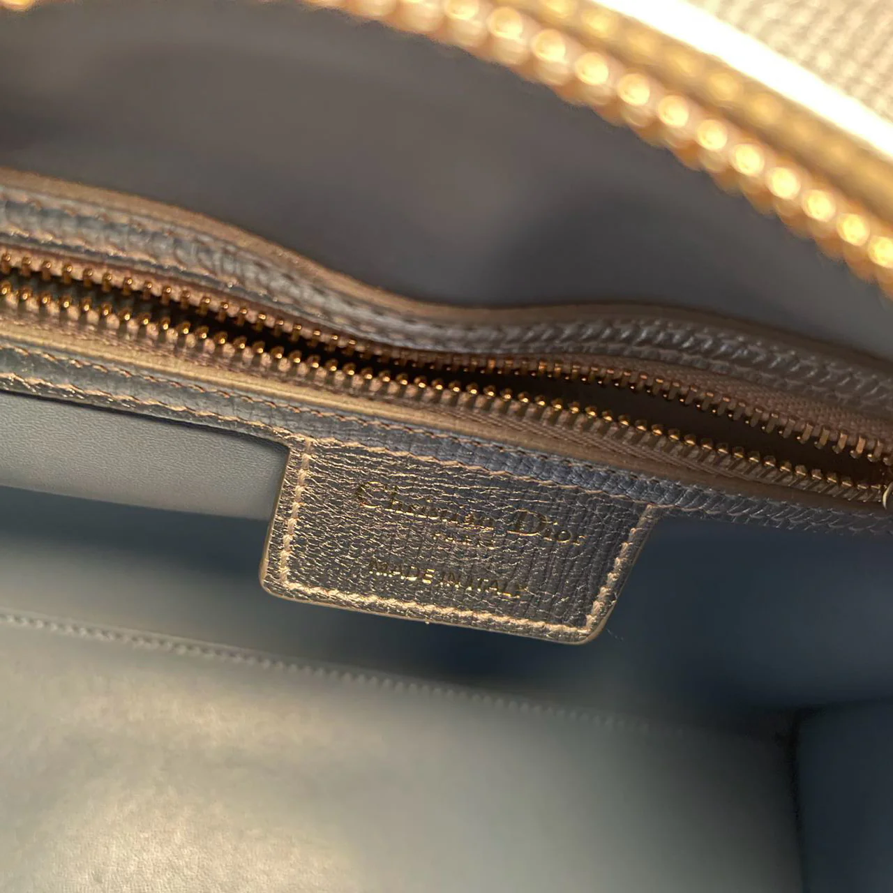 used-Christian Dior Leather Lady Dior Shoulder Bag in Silver-MILOURA