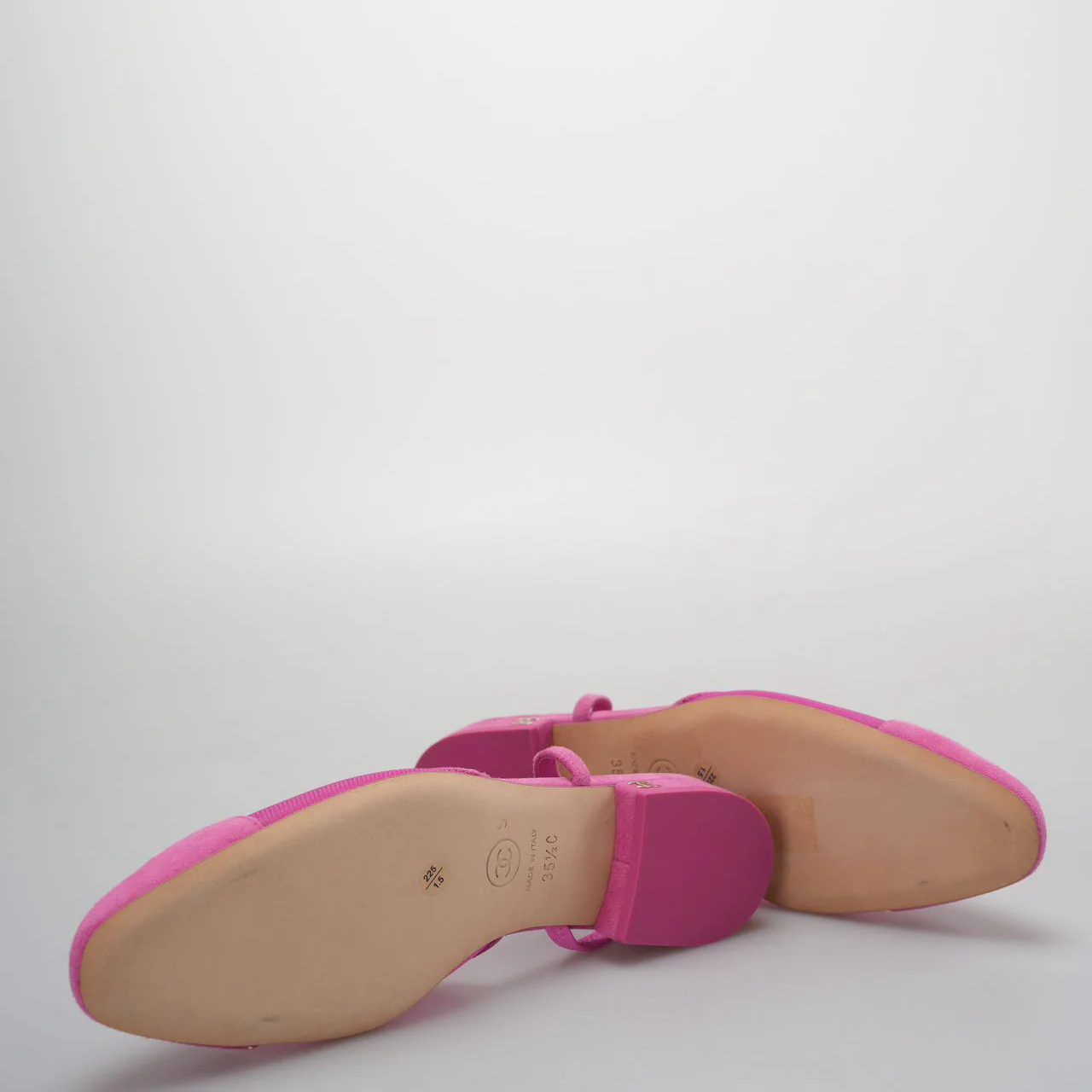 used-Chanel Slingback Suede Ballet Flats in Pink Size 35.5-MILOURA