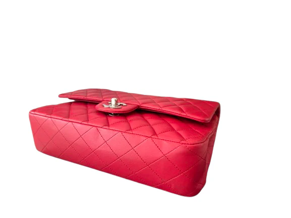 used-Chanel timeless red Medium Lambskin Flap Bag-MILOURA