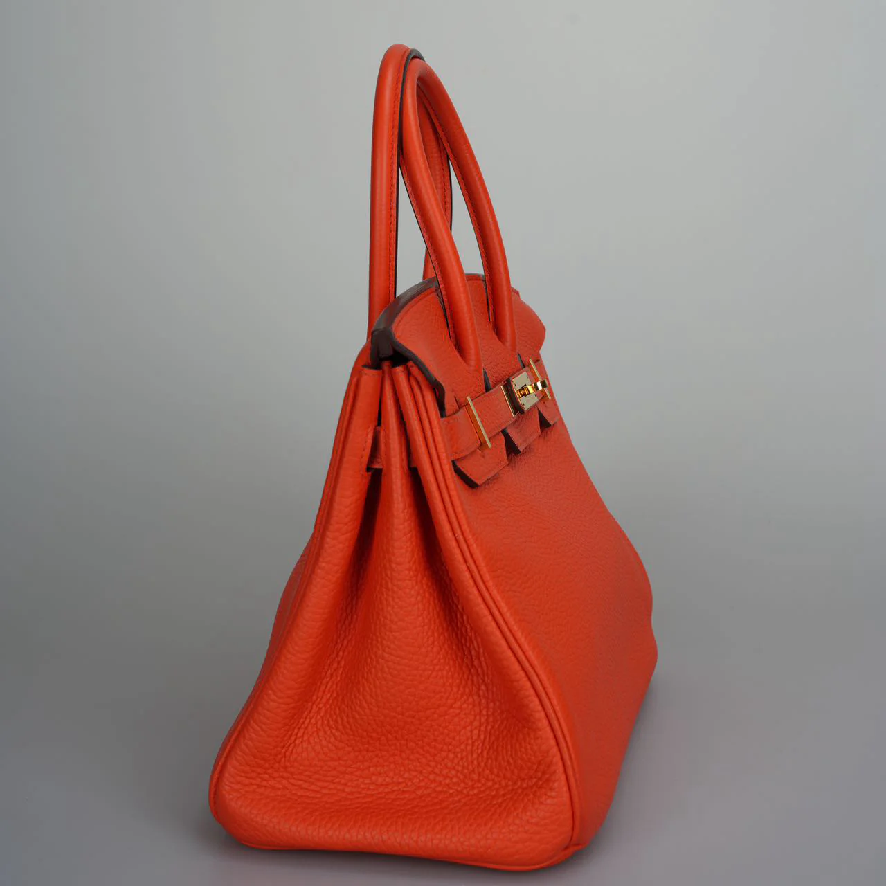 used-Hermes Birkin 30 Handbag in Orange Togo Leather with Gold Hardware-MILOURA