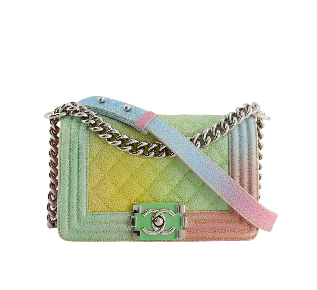 used-Chanel Caviar Quilted Small Cuba Rainbow Leboy Bag in Multicolour-MILOURA