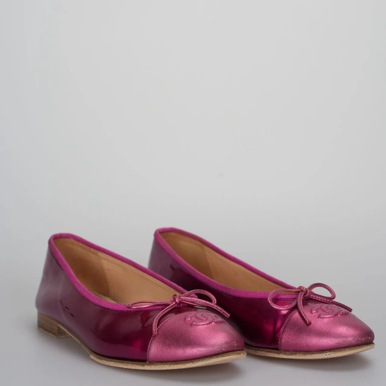 used-Chanel ballet flats 37.5 in hot pink-MILOURA