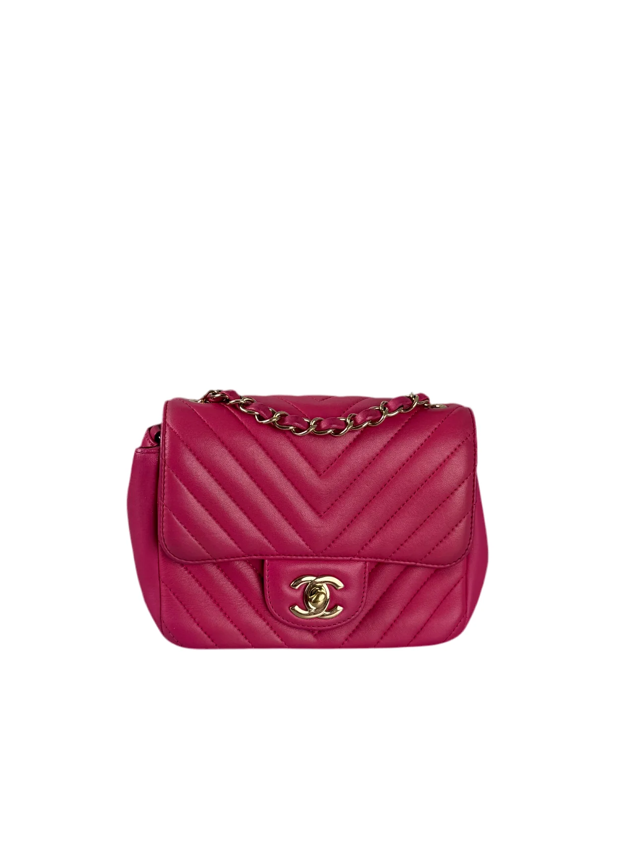 used-Chanel Pre-Owned mini Square Classic Chevron Flap Bag-MILOURA