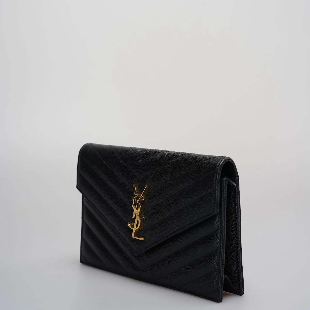 used-Saint Laurent Monogram Small Wallet on Chain Bag In Black with Gold Hardware-MILOURA