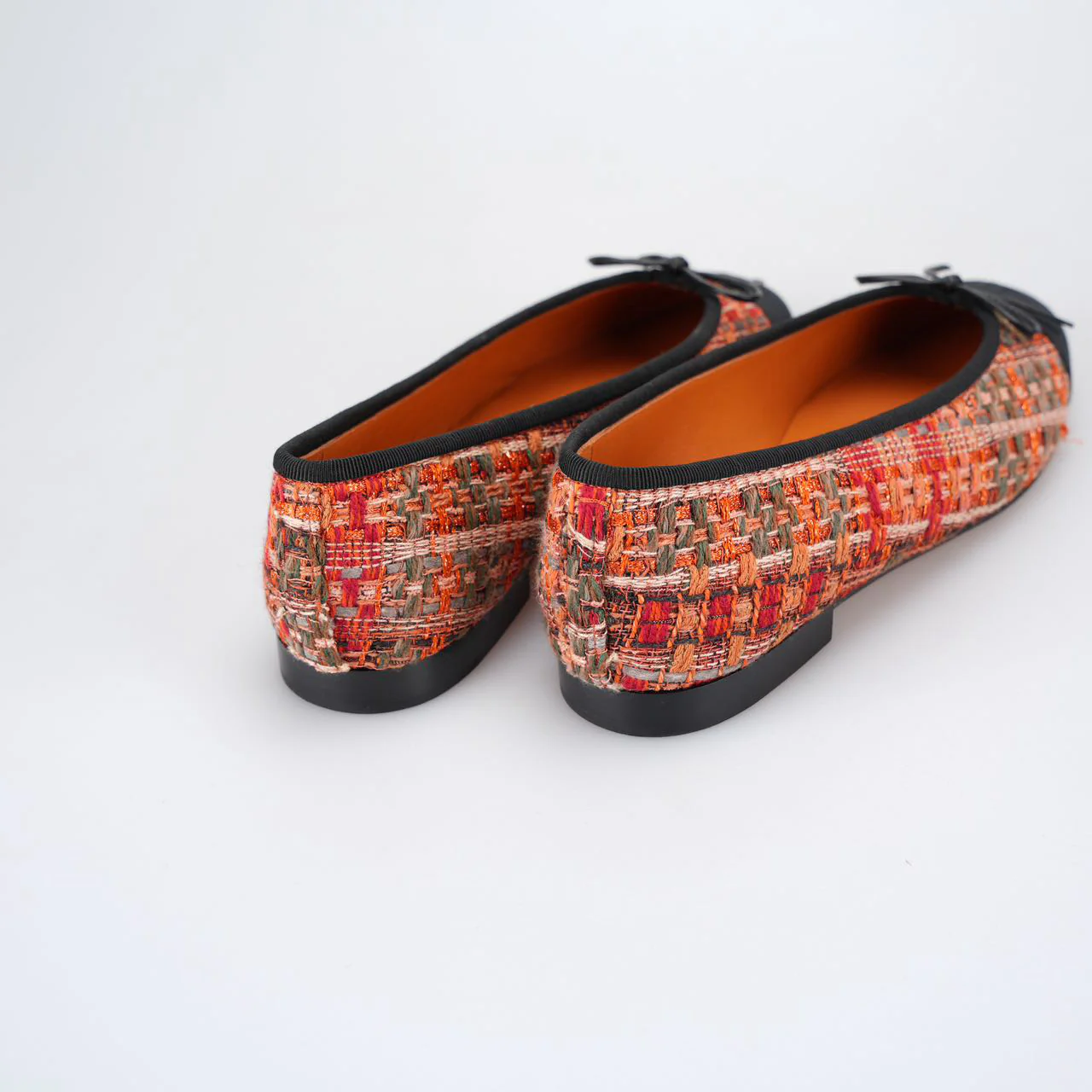used-Chanel Ballet Flats Multicolor Fabric and Leather CC 38-MILOURA
