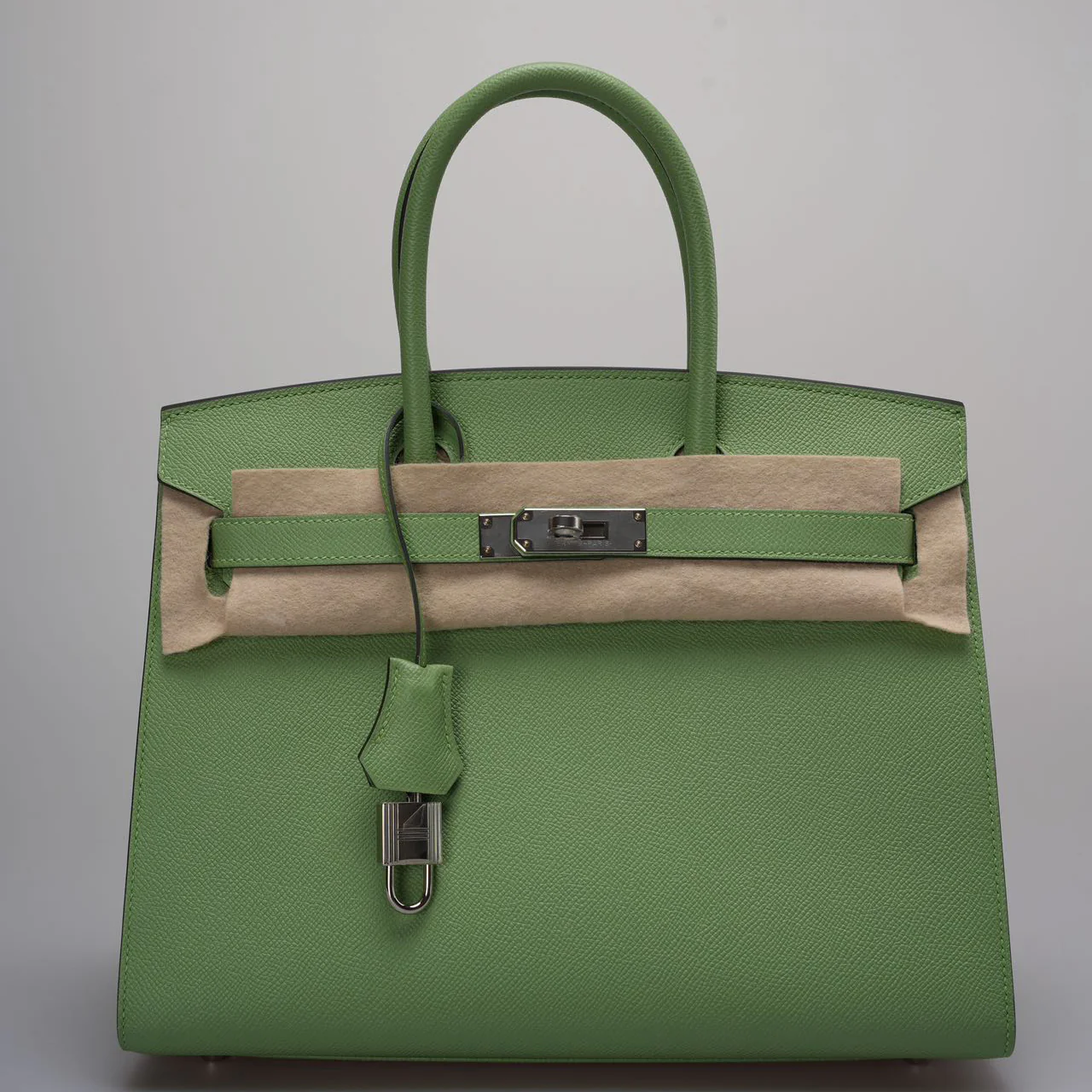 used-Hermes Birkin 30 Seiller Vert Avocado Green Epsom Leather with Palladium Hardware-MILOURA