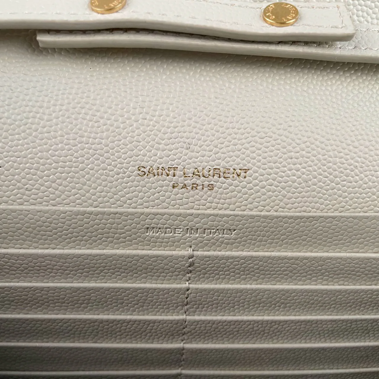 used-Saint Laurent Cassandre White Leather Envelope Wallet On Chain-MILOURA