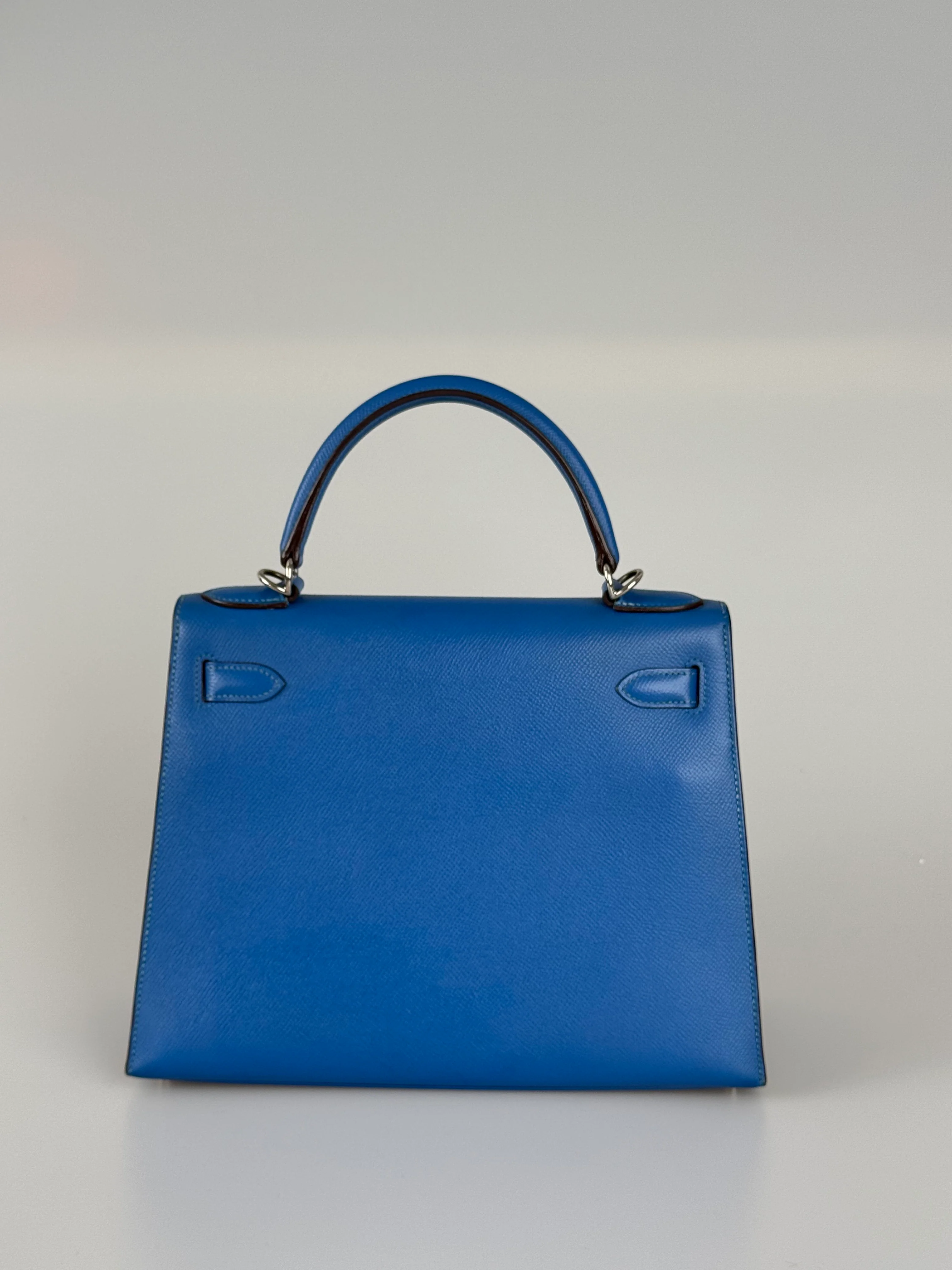 used-Hermes Kelly Sellier Bag 28cm In Blue Epsom Leather With Gold Hardware-MILOURA