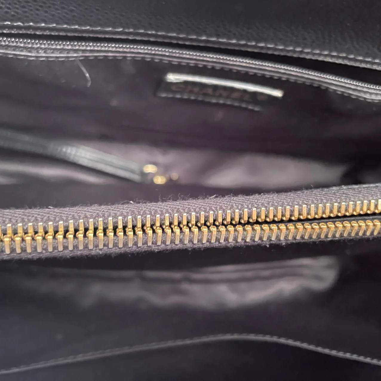 used-Chanel Black Grand Shopping Tote GST Bag in Caviar Leather with Gold Hardware-MILOURA