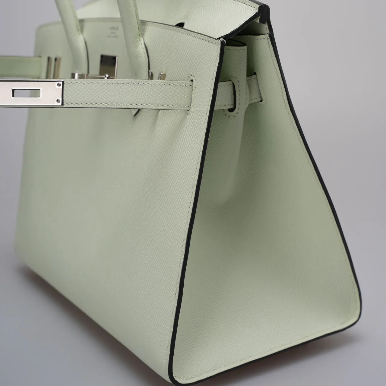 used-Hermes Birkin sellier 30 Bag in Vert Fizz Epsom Leather with Palladium Hardware B stamp-MILOURA