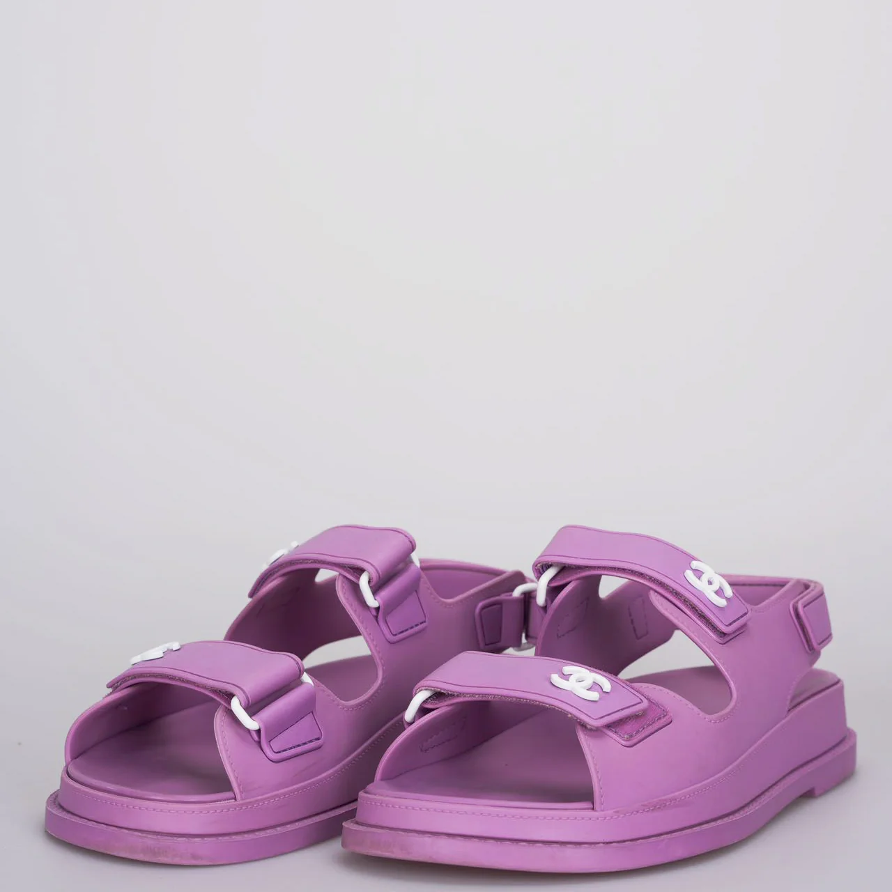 used-Chanel purple cc rubber Dad Sandals 36-MILOURA
