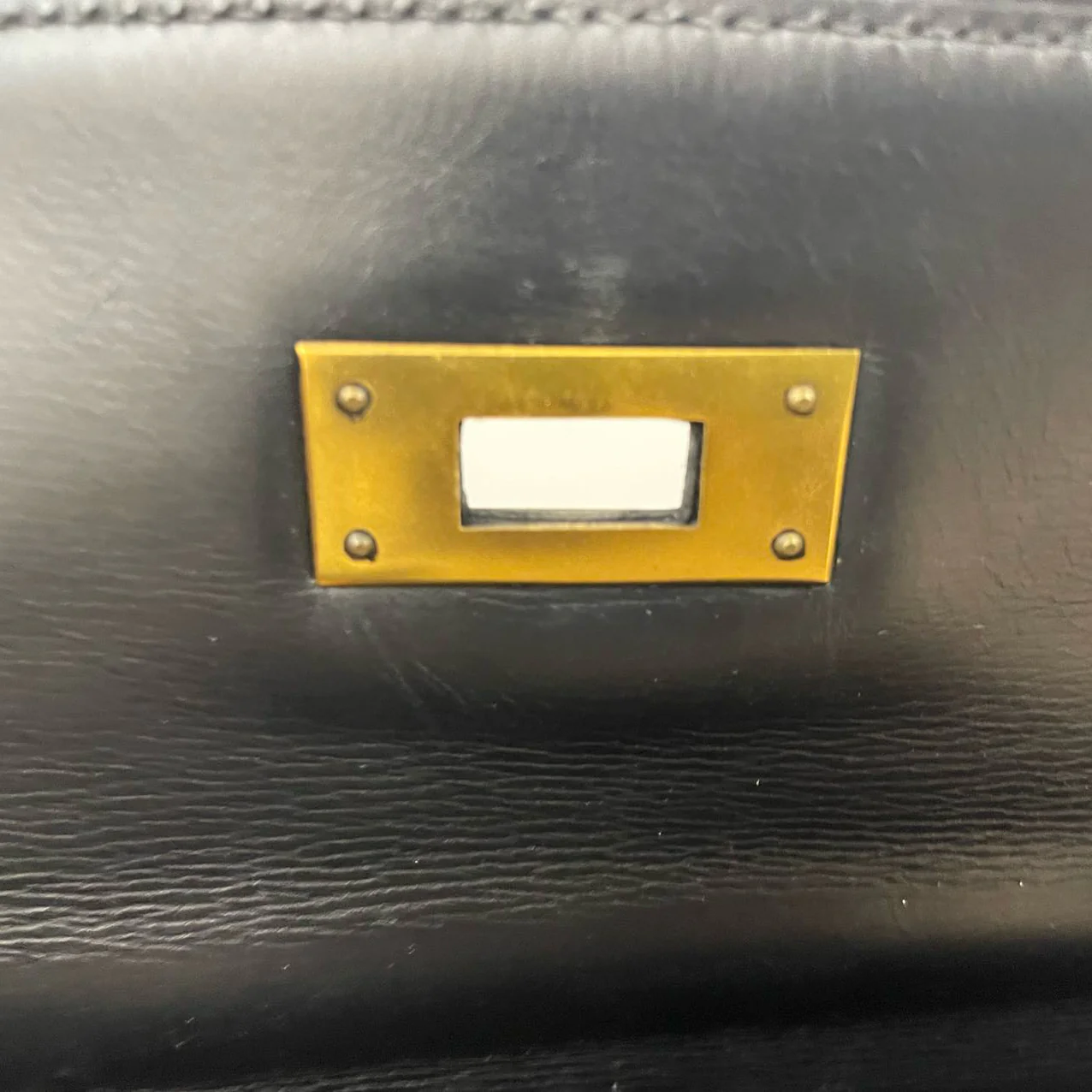 Hermes Vintage Kelly 28 Sellier Bag in Black Calf Box Leather With Gold Hardware