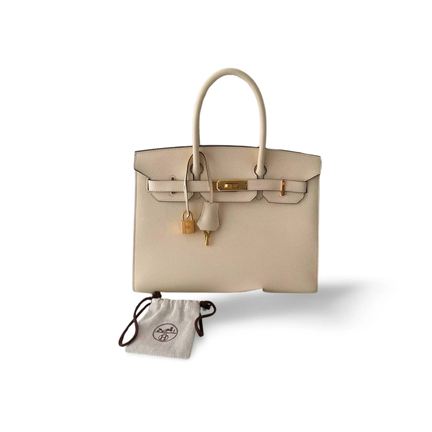 used-Hermes Birkin Bag 30cm Sellier in Nata Epsom Leather gold Hardware-MILOURA
