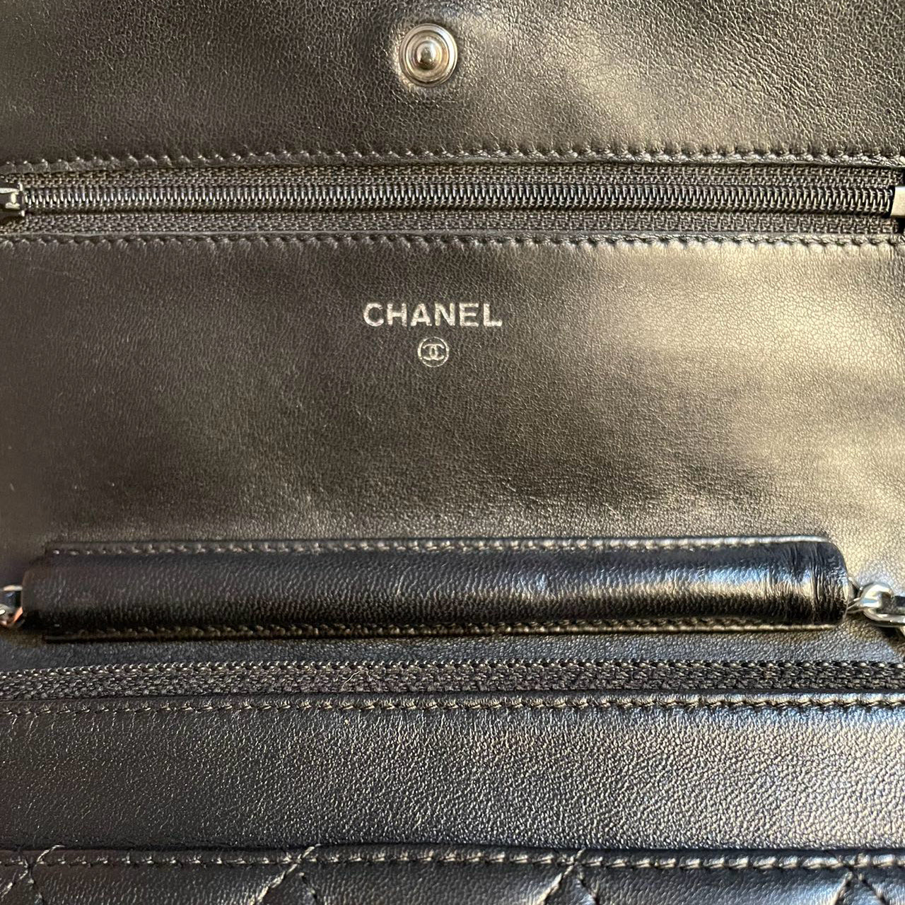 used-Chanel Black Classic WOC Lambskin Leather with Silver Hardware-MILOURA