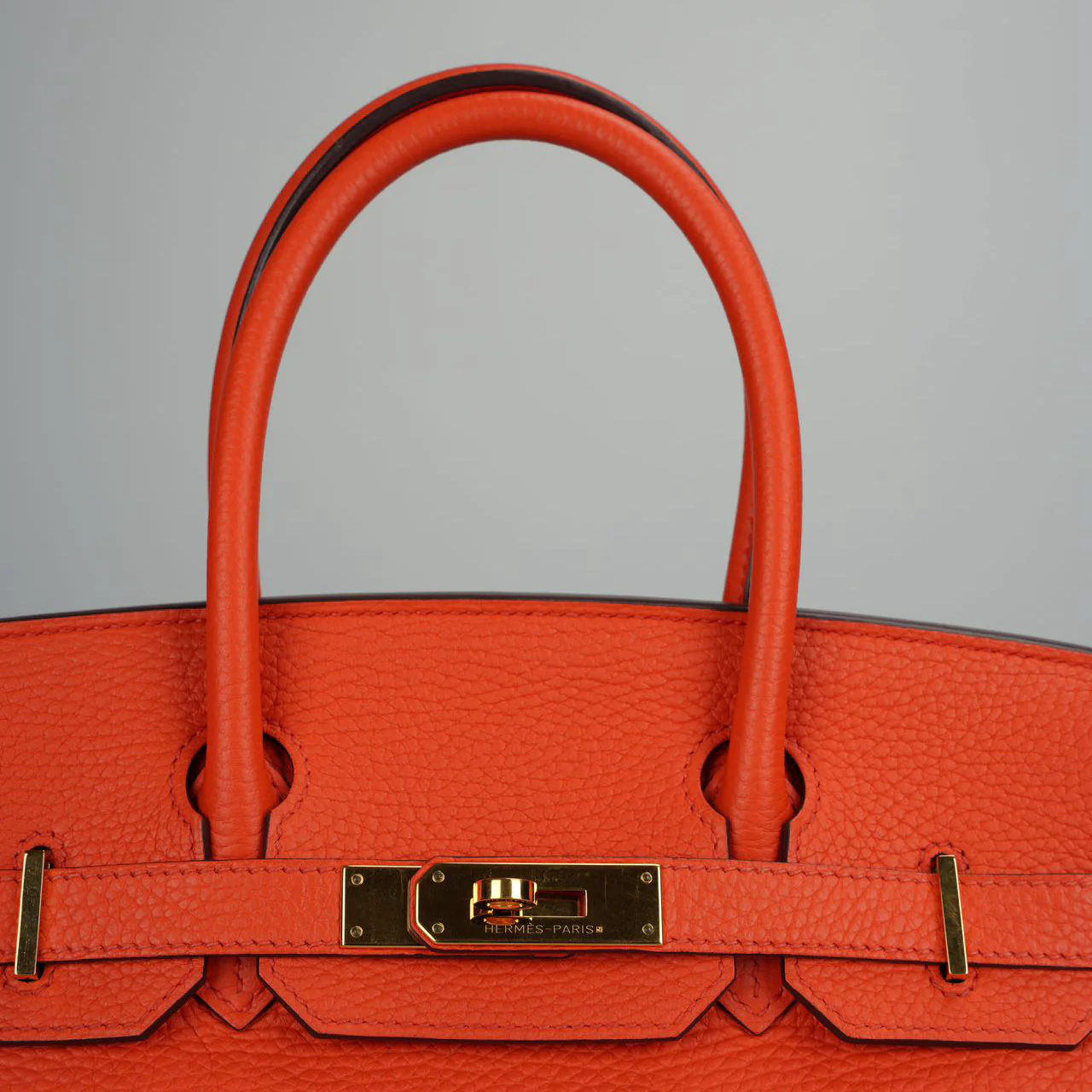 used-Hermes Birkin 30 Handbag in Orange Togo Leather with Gold Hardware-MILOURA