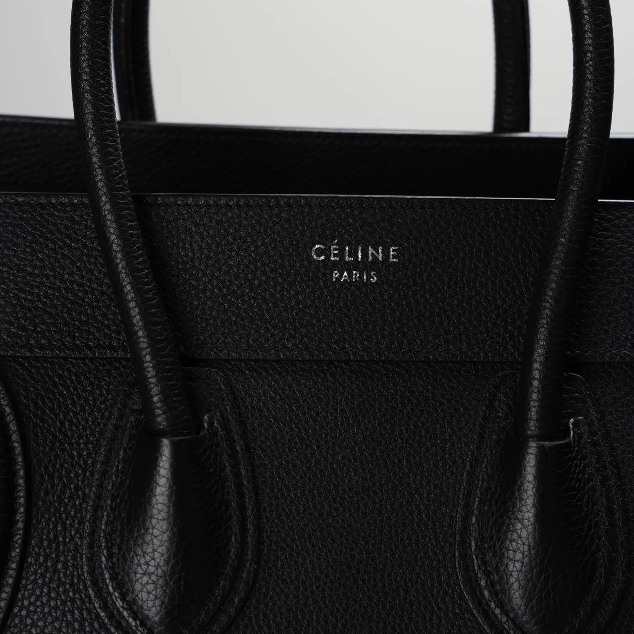 used-CELINE Micro Luggage leather handbag in Black-MILOURA