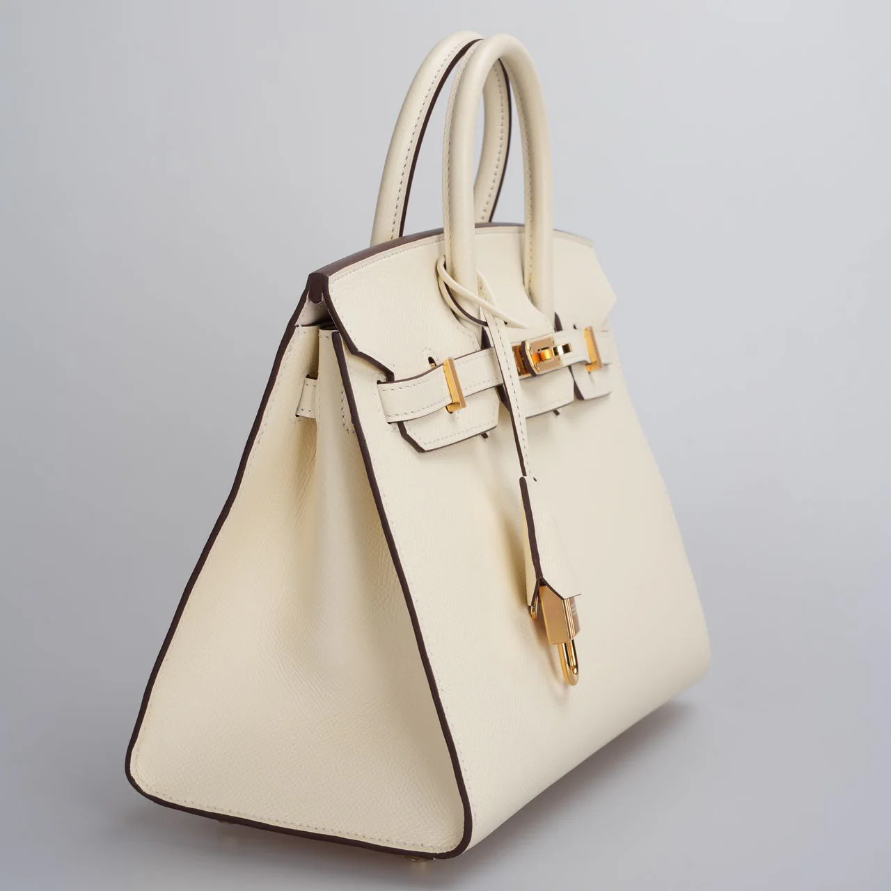 used-Hermes Birkin 25cm Sellier Bag in Nata Epsom Gold Hardware-MILOURA